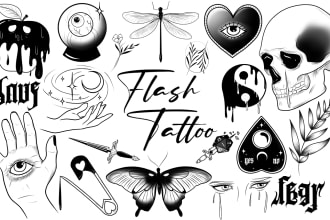 design amazing tattoo flash sheet for you