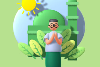 create 3d ilustration character or object