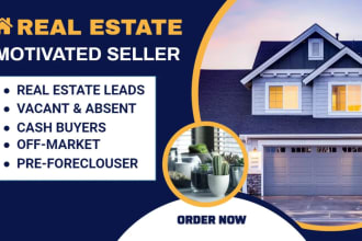 provide real estate motivated sellers and cash buyer leads with skip trace