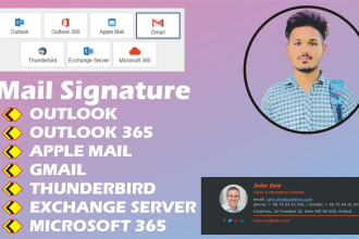 create static animated clickable html email signature for outlook apple mail