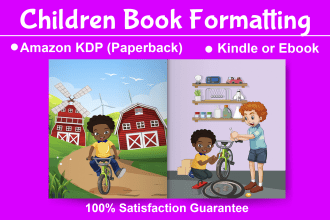 format children book for amazon kdp, children book format for kindle or ebook