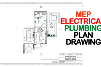 design electrical plan plumbing mep drawing autocad draft for home house