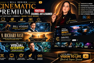 design a cinematic premium youtube channel art and banner