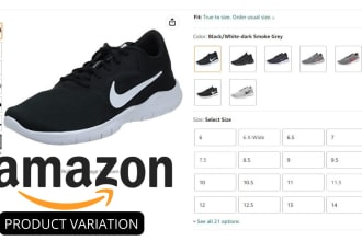 create amazon product listings, make or fix parent child  variations