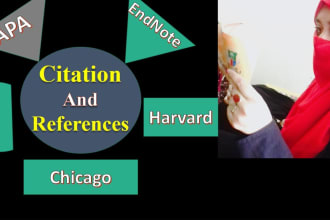 do your citation and reference in endnote, apa, chicago, mla and harvard styles