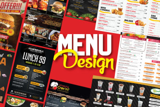 do restaurant menu design, digital menu design, menu board