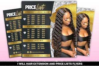 design beauty flyer, hair extension flyer, lash flyer