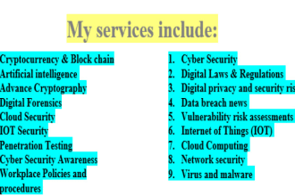 write cyber security and technical writing articles, reports