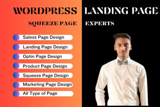 design squeeze page or sales page design with elementor pro