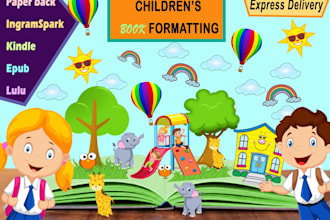 do children book formatting for amazon, lulu,ingramspark