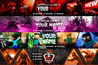 professional social media banners for twitch, facebook, and gaming channels
