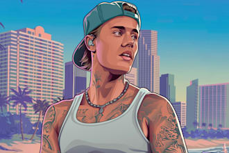 make your photo into gta style cartoon vector potrait