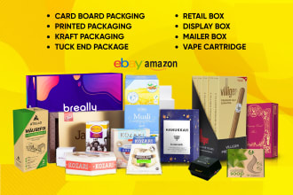 do product package design, cardboard, kraft, mailer box design with mockup