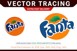 change raster and ai images into vector, vector tracing