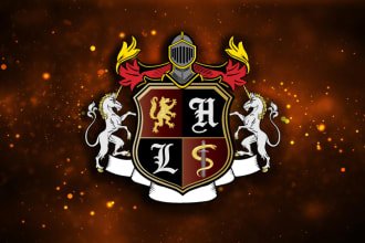design luxury heraldic family crest ,vintage, coat of  arms logo