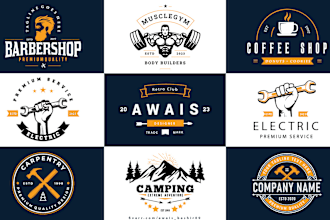 create a creative vintage, retro badge, monogram, or seal logo