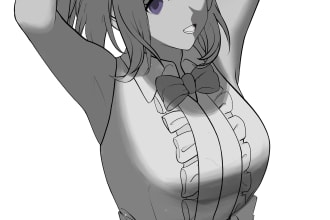 draw grayscale anime or fanart illustration