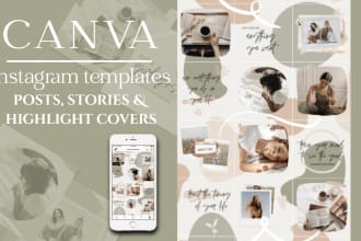 design aesthetic instagram feed, story and highlight covers
