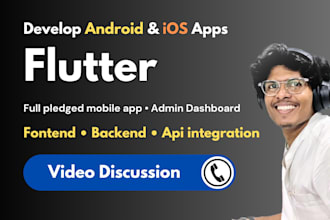 develop flutter mobile app development for android, ios and backend integration