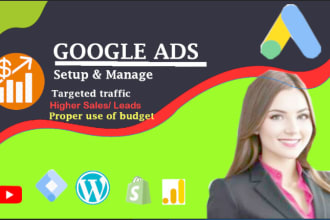 setup manage google ads adwords ppc for search display shopping youtube campaign