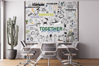 design creative mural, decal, doodle, typography, wall art
