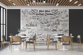 design wall art, mural, decal, doodle art in 24 hours