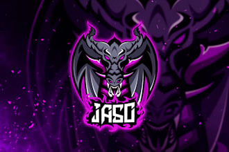 draw mascot logo for gaming, esports, twitch, cartoon
