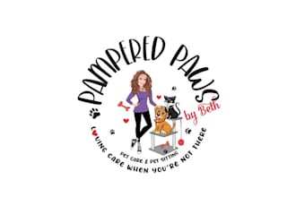 design fun cute creative branding logo for pet care and pet sitting services