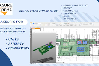 flooring estimate in rfms measure , takeoff for units and amenity