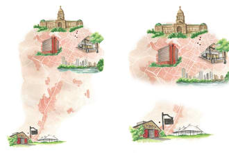 illustrate a watercolor map for your wedding invites