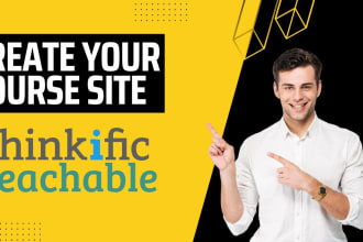build your thinkific teachable kajabi online course website