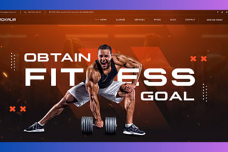 design gym, workout, sports, health, and fitness website