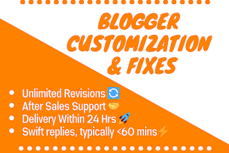 customize blogspot blogger theme or fix website issues, problems, template error