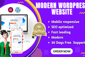 develop modern wordpress website design or blog with mobile responsive