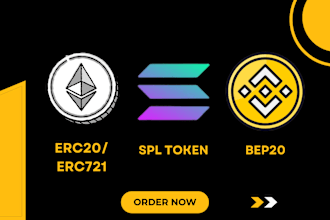 create solana coin, bep20, erc20 token, polygon, binance and smart contracts