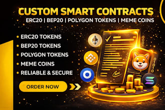 create erc20, bep20, solana, polygon token or meme coin smart contract