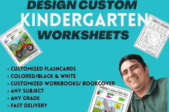 design professional kindergarten worksheets of any grade