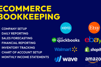 do ecommerce bookkeeping using quickbooks online, xero and wave for all business