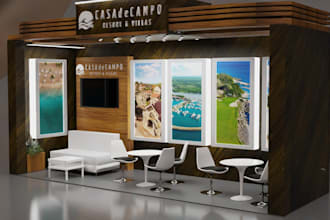 design and render a beautiful tradeshow booth for your event