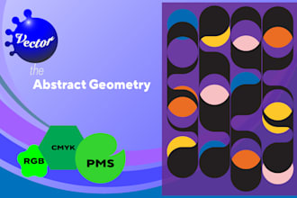 vector abstract geometry pattern and color separation