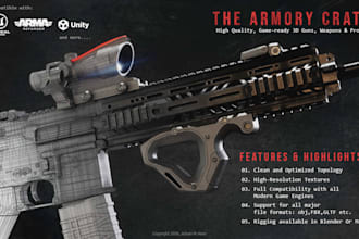 model a realistic 3d gun asset for video games