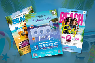 design professional cruise flyers and summer, pool party flyer