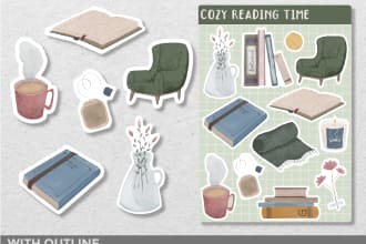draw custom stickers sheet with cutlines