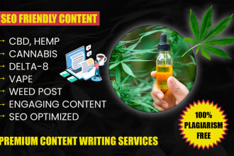 write marijuana, hemp, vape, cbd SEO optimized content, article
