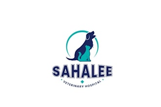 design veterinary hospital logo for rectangular sign