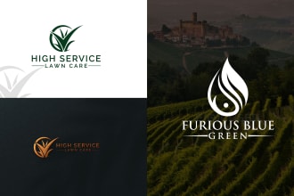design modern agriculture landscape farm irrigation logo