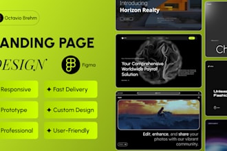 design high converting, modern and responsive landing page in figma