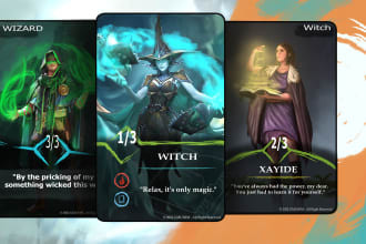 make professional illustration for any card games for you