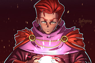 draw digital cartoon illustrations and fanart commissions