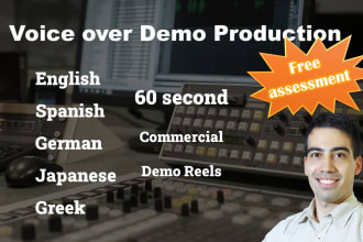 produce a pro voice over demo reel in different languages